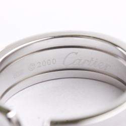 Pre Owned Cartier Double C 18K White Gold Band Ring Size EU 53