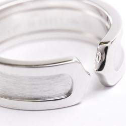 Pre Owned Cartier Double C 18K White Gold Band Ring Size EU 53