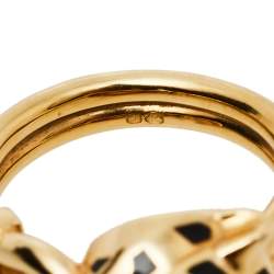 Pre Owned Cartier Panthere de Cartier Diamond Lacquer Garnet 18k Yellow Gold Ring Size 50