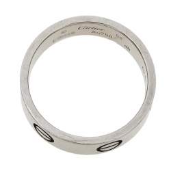 Pre Owned Cartier Love 18K White Gold Band Ring Size 54