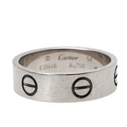 Pre Owned Cartier Love 18K White Gold Band Ring Size 54
