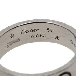 Pre Owned Cartier Love 18K White Gold Band Ring Size 54
