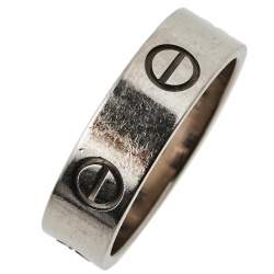 Pre Owned Cartier Love 18K White Gold Band Ring Size 54