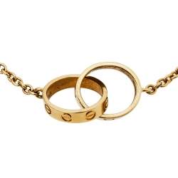 Pre Owned Cartier Love Interlocking 2 Hoops 18K Yellow Gold Bracelet