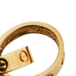 Pre Owned Cartier Love Interlocking 2 Hoops 18K Yellow Gold Bracelet