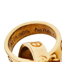 Pre Owned Cartier Love Interlocking 2 Hoops 18K Yellow Gold Bracelet