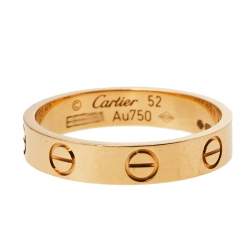 Pre Owned Cartier Love 18K Rose Gold Wedding Band Ring Size 52