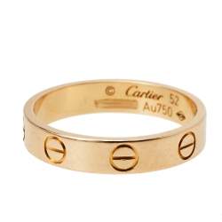 مملوكة مسبقًا Cartier Love 18k Rose Gold Wedding Band Ring Size 52