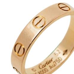 مملوكة مسبقًا Cartier Love 18k Rose Gold Wedding Band Ring Size 52
