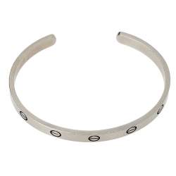 مملوكة مسبقًا سوار كارتييه لوف أسورة مفتوحة ذهب أبيض عيار 18 مقاس 18