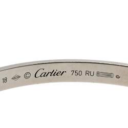مملوكة مسبقًا سوار كارتييه لوف أسورة مفتوحة ذهب أبيض عيار 18 مقاس 18