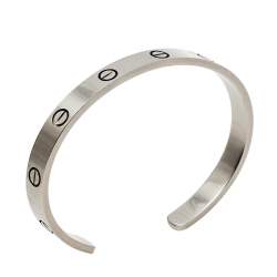 مملوكة مسبقًا سوار كارتييه لوف أسورة مفتوحة ذهب أبيض عيار 18 مقاس 18