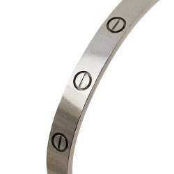 مملوكة مسبقًا سوار كارتييه لوف أسورة مفتوحة ذهب أبيض عيار 18 مقاس 18