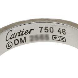 Pre Owned Cartier Love 18K White Gold Wedding Band Ring Size 46