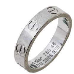 Pre Owned Cartier Love 18K White Gold Wedding Band Ring Size 46