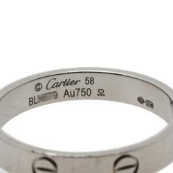 Pre Owned Cartier Love 18K White Gold Wedding Band Ring Size 58