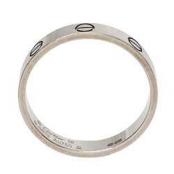 Pre Owned Cartier Love 18K White Gold Wedding Band Ring Size 58