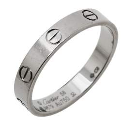 Pre Owned Cartier Love 18K White Gold Wedding Band Ring Size 58