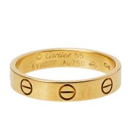 Pre Owned Cartier Love 18K Yellow Gold Wedding Band Ring Size 55