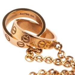 Pre Owned Cartier Love 2 Hoops 18K Rose Gold Necklace