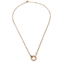 Pre Owned Cartier Love 2 Diamonds 18K Rose Gold Necklace