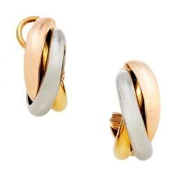 مملوكة مسبقًا Cartier Trinity 18K Three Tone Gold Hoop Earrings
