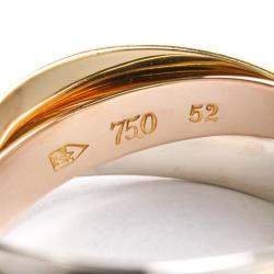 Pre Owned Cartier Trinity 18K Yellow, Rose, White Gold Ring Size EU 52