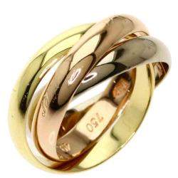 Pre Owned Cartier Trinity 18K Yellow Rose White Gold Ring Size EU 49