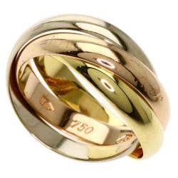 Pre Owned Cartier Trinity 18K Yellow Rose White Gold Ring Size EU 49