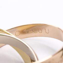 Pre Owned Cartier Yellow, Rose, White Gold Trinity Ring Size 53