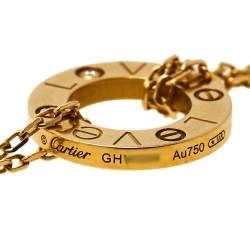 مملوكة مسبقًا Cartier Love Diamond 18K Yellow Gold Double Chain Bracelet