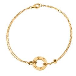مملوكة مسبقًا Cartier Love Diamond 18K Yellow Gold Double Chain Bracelet