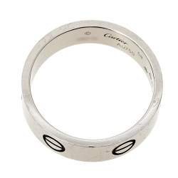 Pre Owned Cartier Love 18K White Gold Band Ring Size 58