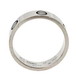 Pre Owned Cartier Love 18K White Gold Band Ring Size 58