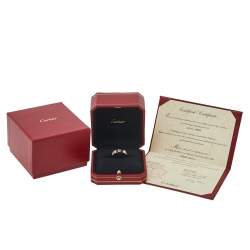 Pre Owned Cartier Love 18K White Gold Band Ring Size 58