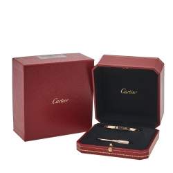 مملوكة مسبقًا سوار كارتييه "لوف" رفيع ألماس و ذهب وردي عيار 18 مقاس 17