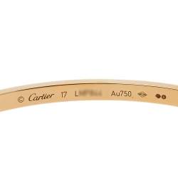 مملوكة مسبقًا سوار كارتييه "لوف" رفيع ألماس و ذهب وردي عيار 18 مقاس 17