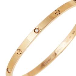 مملوكة مسبقًا سوار كارتييه "لوف" رفيع ألماس و ذهب وردي عيار 18 مقاس 17