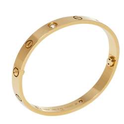 مملوكة مسبقًا سوار كارتييه "لوف" 4 ألماسات و ذهب أصفر عيار 18 مقاس 17