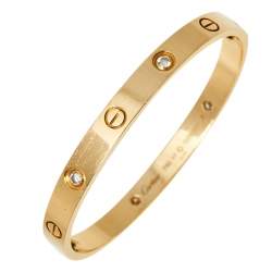 مملوكة مسبقًا سوار كارتييه "لوف" 4 ألماسات و ذهب أصفر عيار 18 مقاس 17