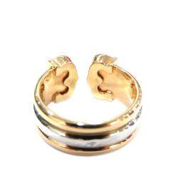 Pre Owned Cartier C2 18K Yellow Gold, Rose Gold Ring Size EU 47