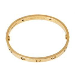 Pre Owned سوار كارتييه "لوف" 4 ألماسات و ذهب أصفر عيار 18 مقاس 16