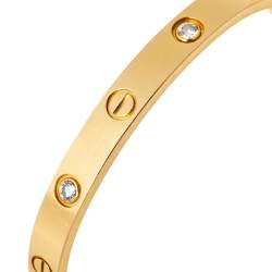 Pre Owned سوار كارتييه "لوف" 4 ألماسات و ذهب أصفر عيار 18 مقاس 16