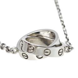 Pre Owned Cartier Love Interlocking Loop 18K White Gold Necklace