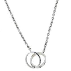 Pre Owned Cartier Love Interlocking Loop 18K White Gold Necklace