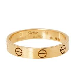 مملوكة مسبقًا Cartier Love 18K Yellow Gold Wedding Band Ring Size 58