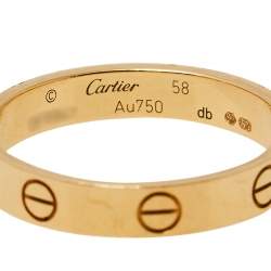مملوكة مسبقًا Cartier Love 18K Yellow Gold Wedding Band Ring Size 58