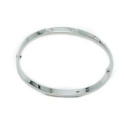 Pre Owned Cartier Love White Gold 4 Diamonds Bracelet Size 19