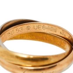Pre Owned Cartier Trinity 18K Three Tone Gold Ring Size 53