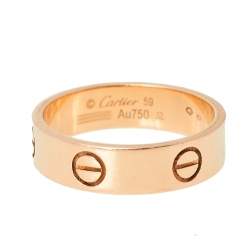 Pre Owned Cartier Love 18K Rose Gold Wedding Band Ring Size 59
